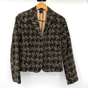 GAP Women’s Blazer‎ Corduroy Floral Print Size 4 Vintage Cotton Academia